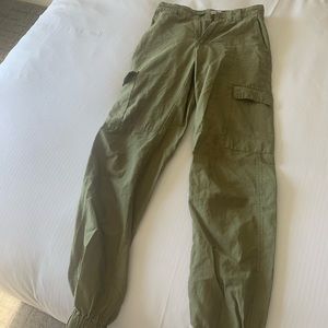 Army green fitted cargo pants